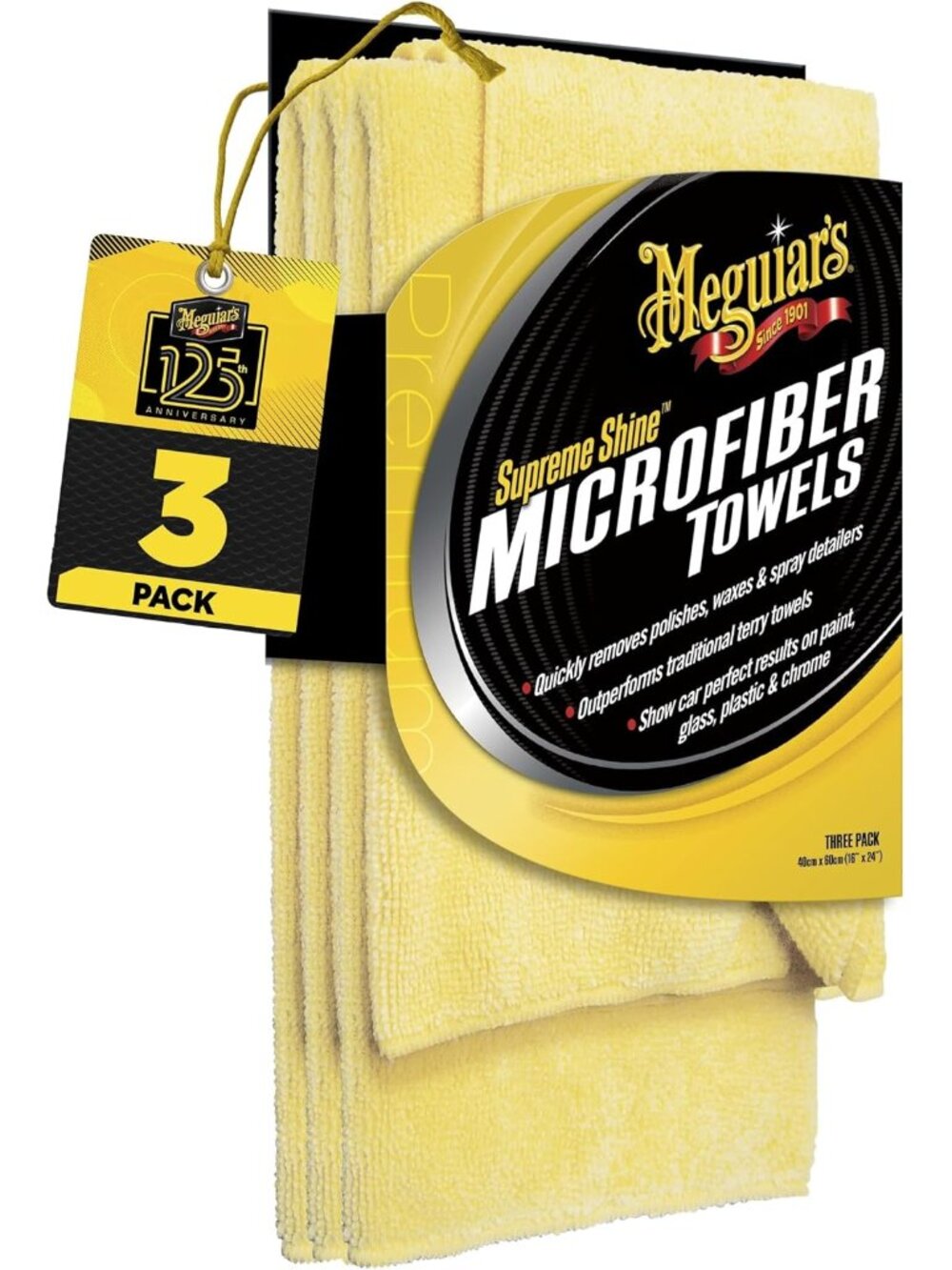 Supreme Shine Microfiber Towels for Cars, 3 Pack